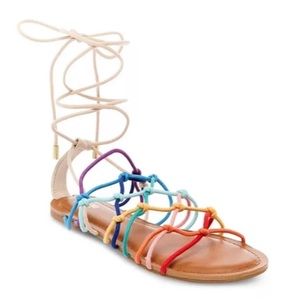 NWOT Mossimo Rainbow Gladiator Sandals